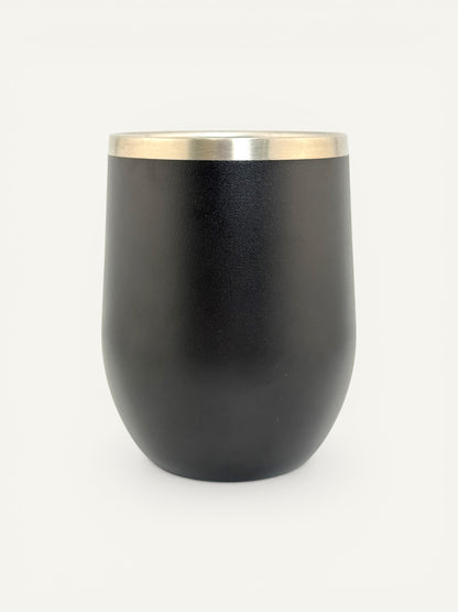 “Heartbeat of a Disney Addict” Stainless Steel Wine Tumbler (Black)