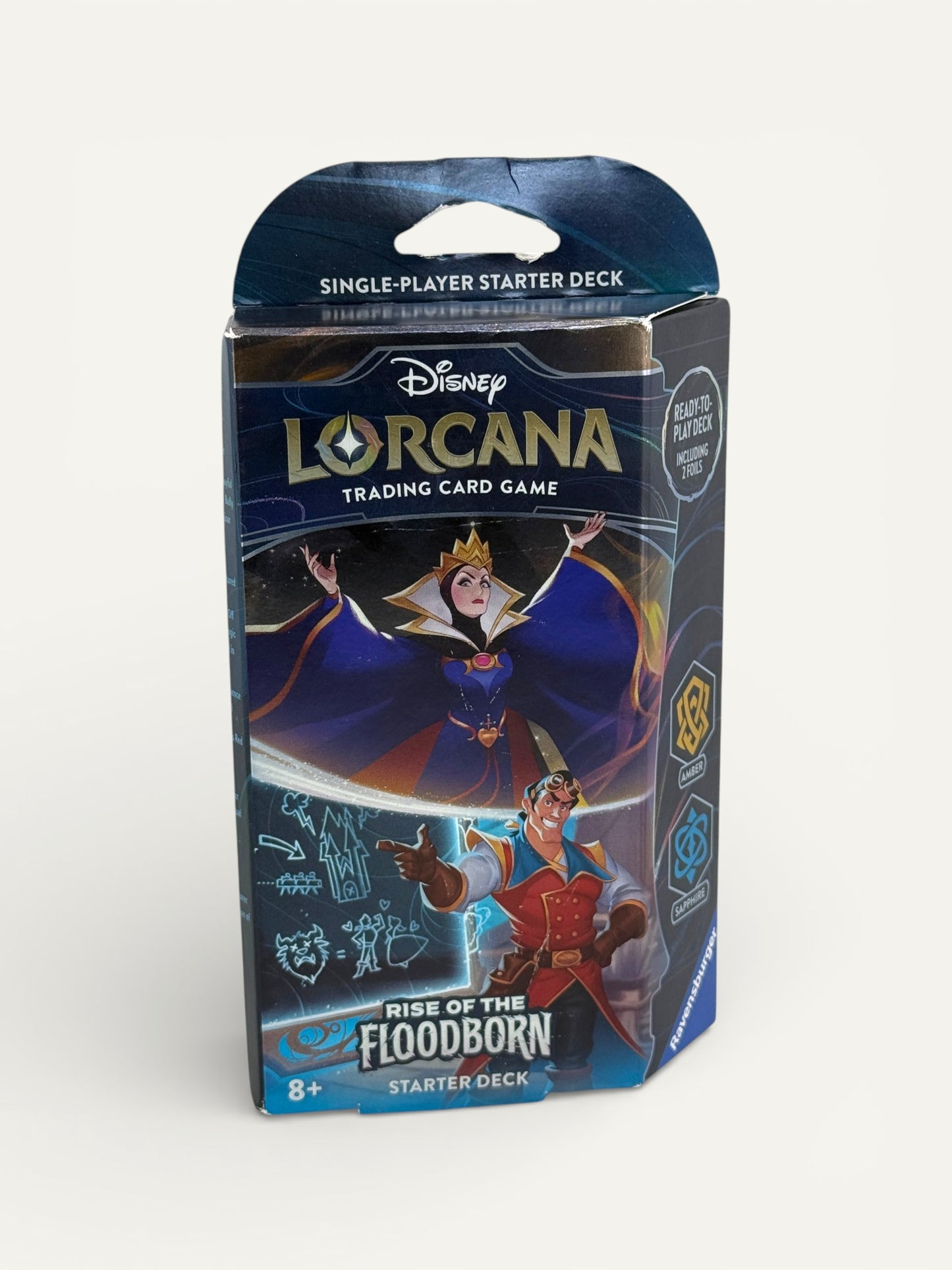 Disney Lorcana “Rise of the Floodborn” Starter Deck – The Queen & Gaston (Amber & Sapphire Ink)