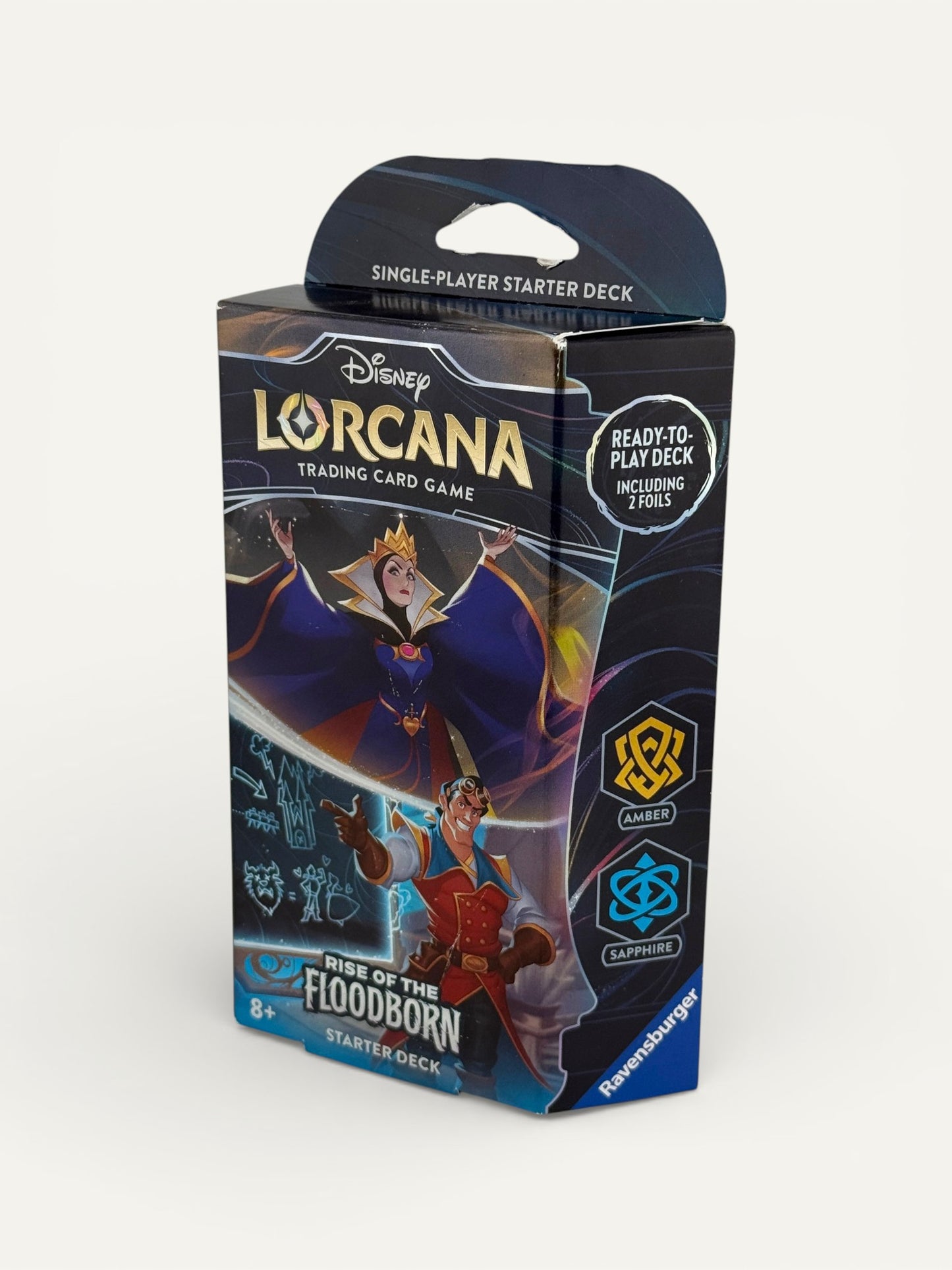Disney Lorcana “Rise of the Floodborn” Starter Deck – The Queen & Gaston (Amber & Sapphire Ink)