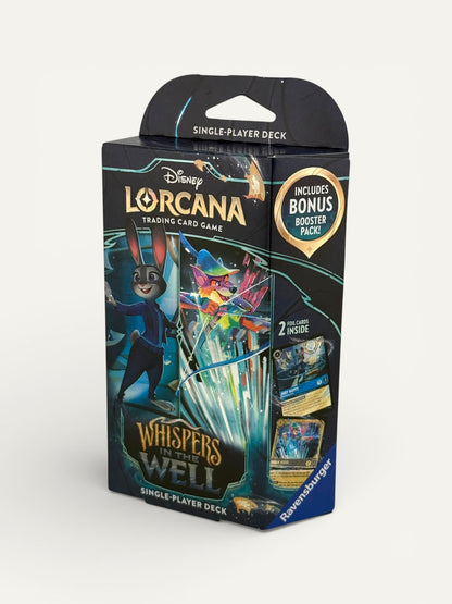 Disney Lorcana “Whispers in the Well” Single-Player Starter Deck – Judy Hopps & Robin Hood with Bonus Booster Pack