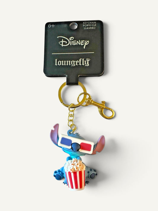 Disney Loungefly Stitch Popcorn 3D Glasses Keychain AMC Exclusive 2024