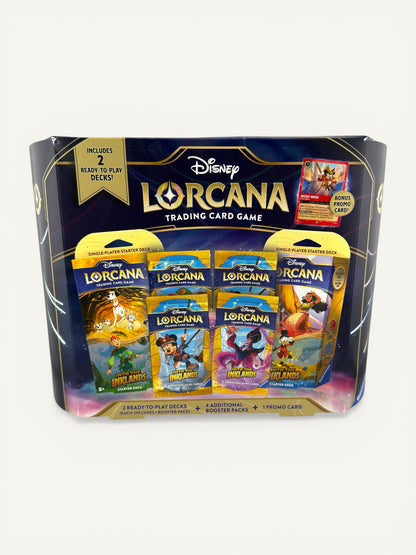 Disney Lorcana Into the Inklands Starter Deck Bundle – Trading Card Game Set with Booster Packs & Promo Card