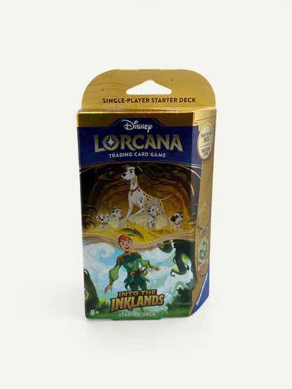 Disney Lorcana Into the Inklands Starter Deck – Ready-to-Play Trading Card Game Deck (Amber/Emerald)