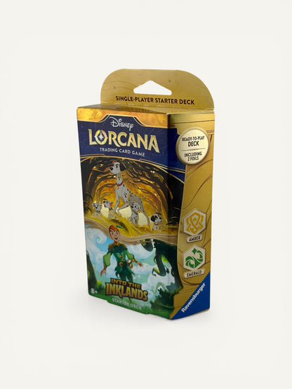 Disney Lorcana Into the Inklands Starter Deck – Ready-to-Play Trading Card Game Deck (Amber/Emerald)
