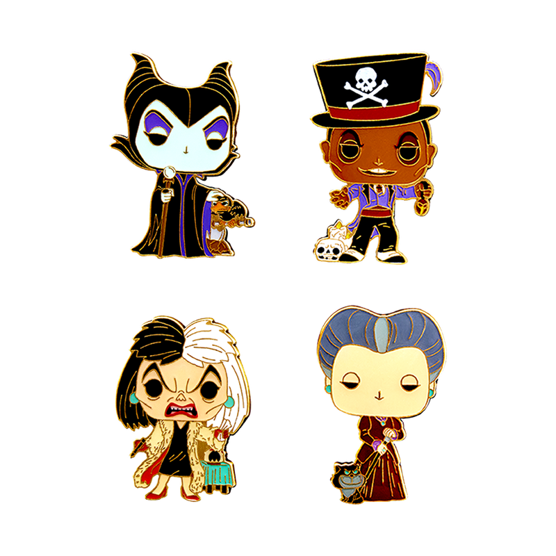 POP! Disney Villains Pin Set - 4 Pack Set