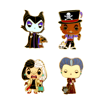 POP! Disney Villains Pin Set - 4 Pack Set